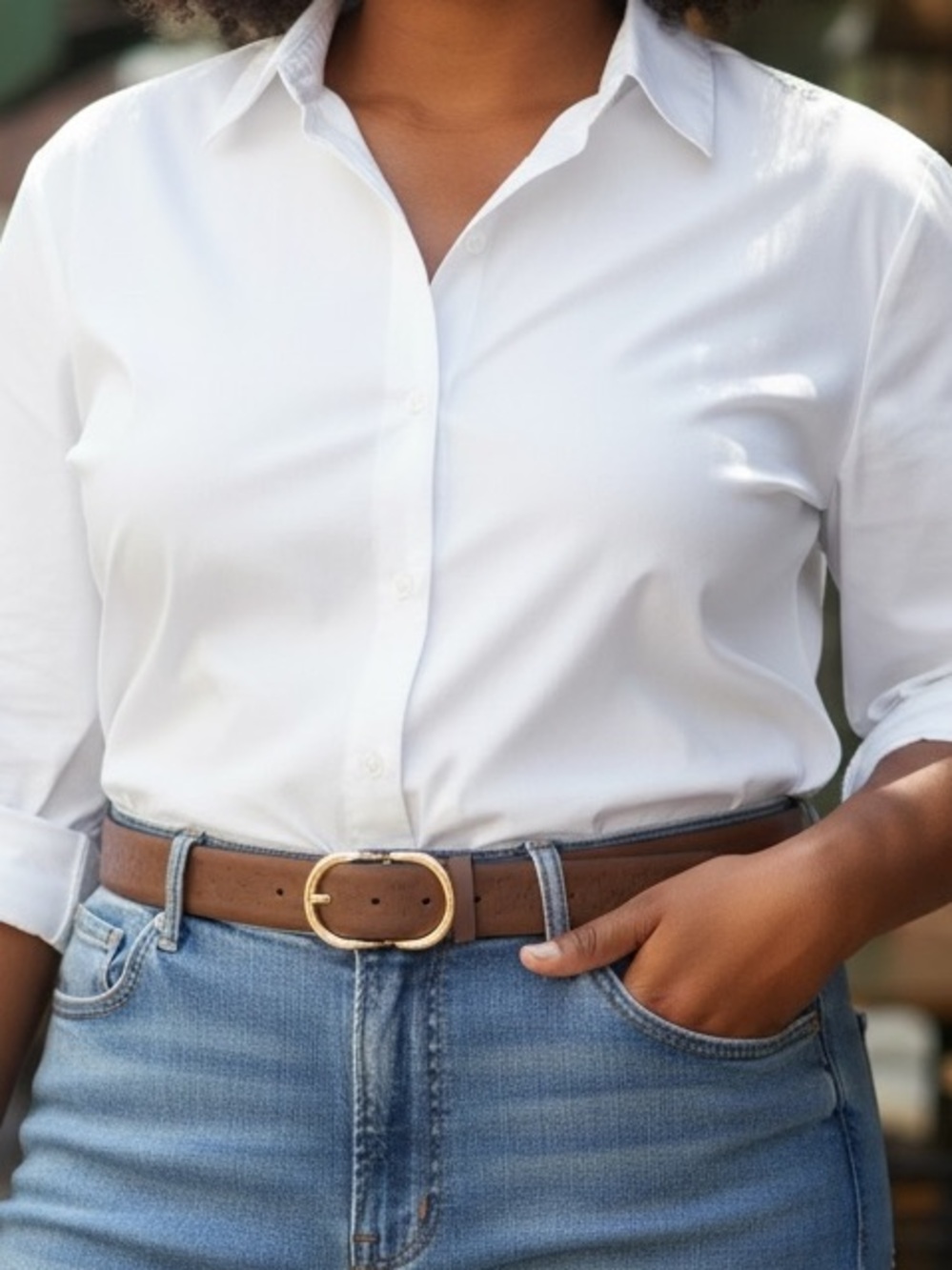NWT Michael Kors Brown Leather Belt with Gold-Tone Oval Buckle size 2X